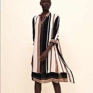 Zara Basic Striped Shirt Dress